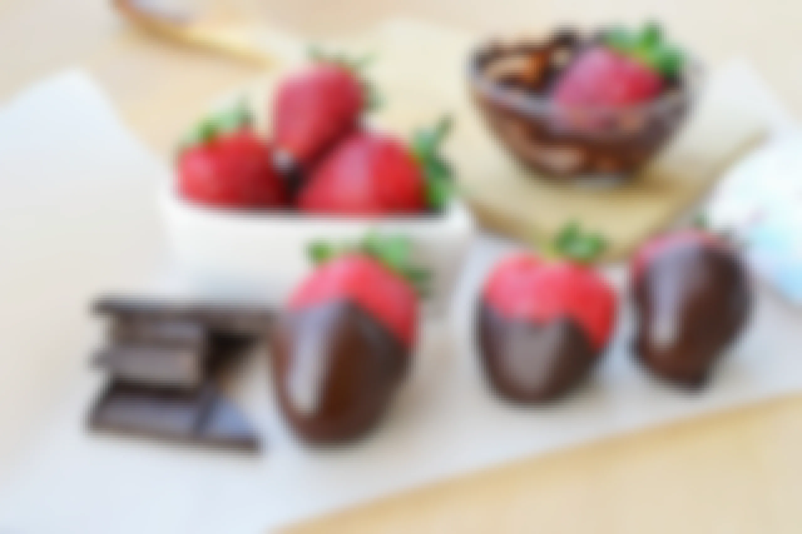 Some chocolate dipped strawberries