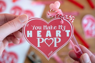 someone holding bubble wand with you make my heart pop card