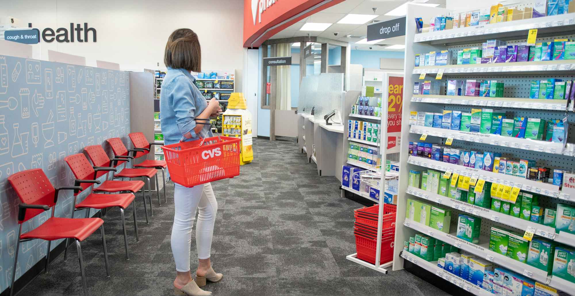 a person standing in cvs pharmacy