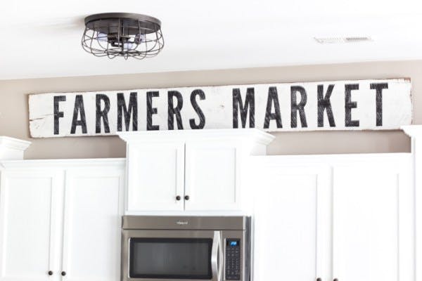 DIY Farmhouse: Make your own farmhouse kitchen sign and save up to $45.00.