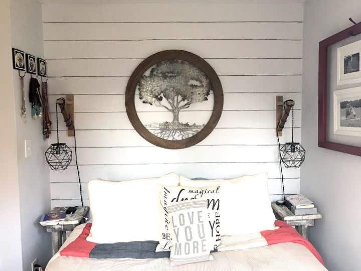 DIY Farmhouse: Make some faux shiplap for an accent wall for around $30.00 and save at least $100!