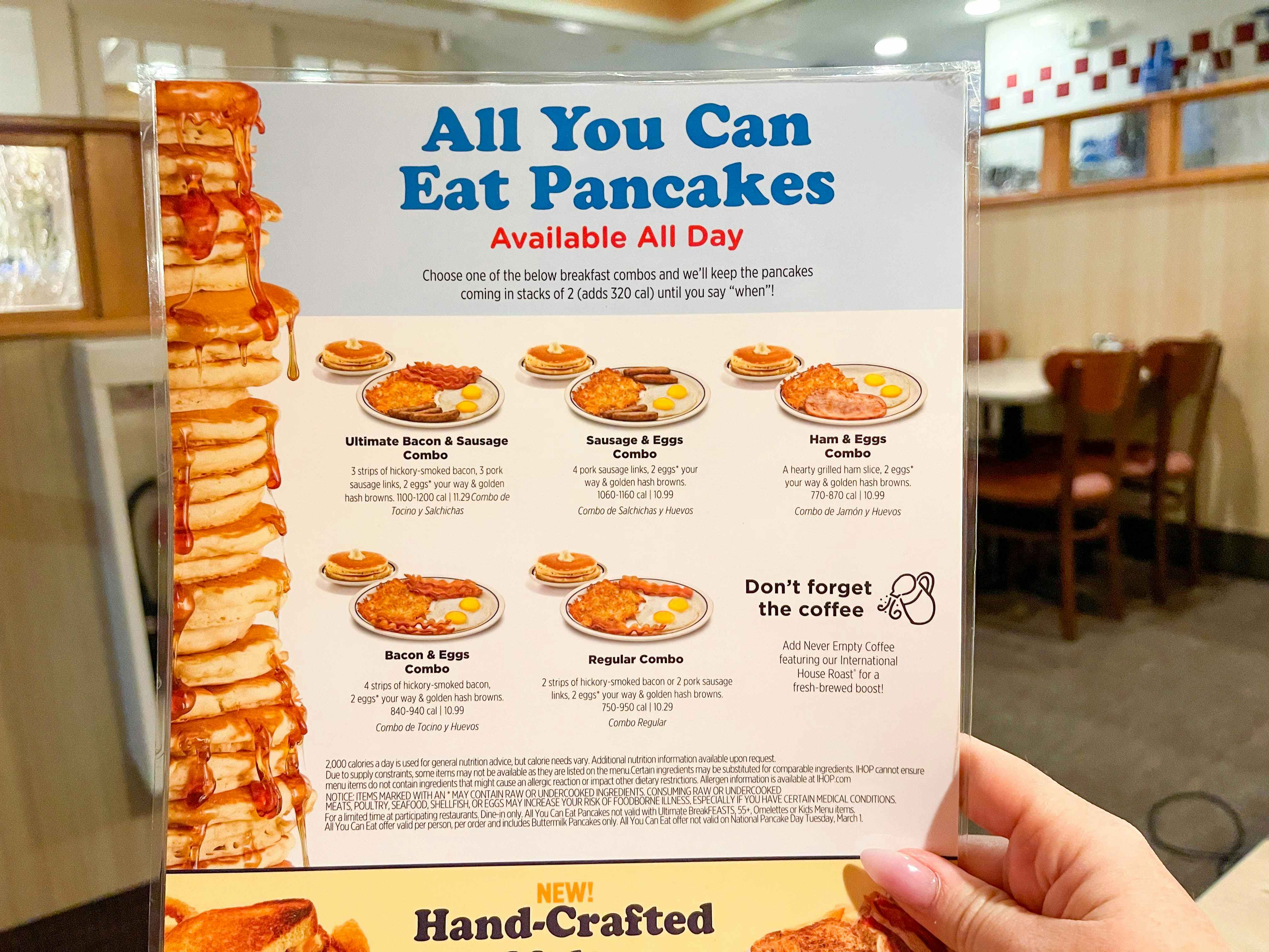 ihop pancakes with all you can eat pancakes menu