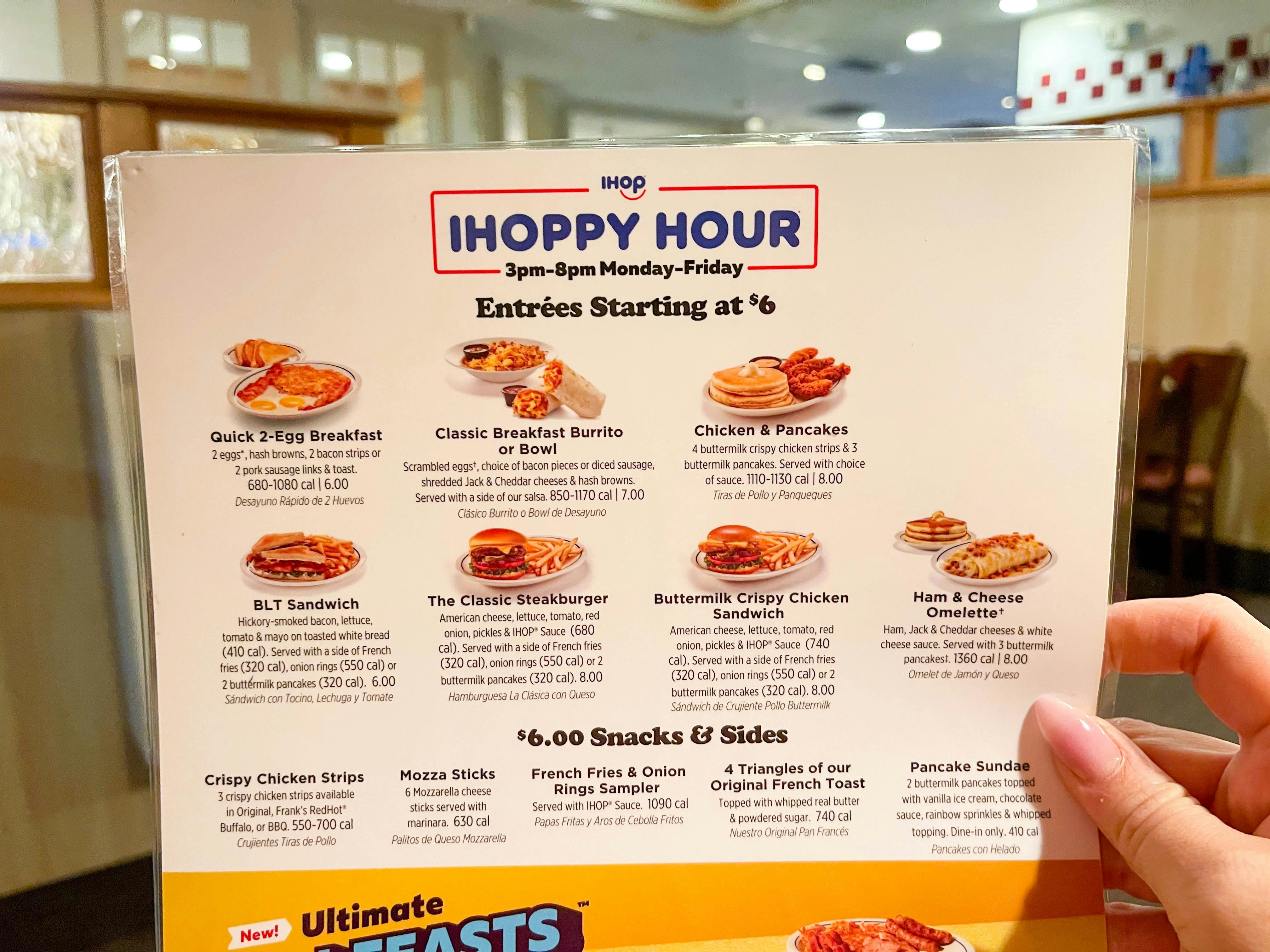 Ihop happy hour deals menu