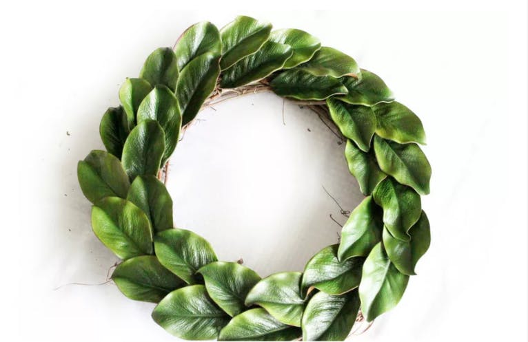 DIY Farmhouse: Make your own magnolia wreath to save over $90.00.