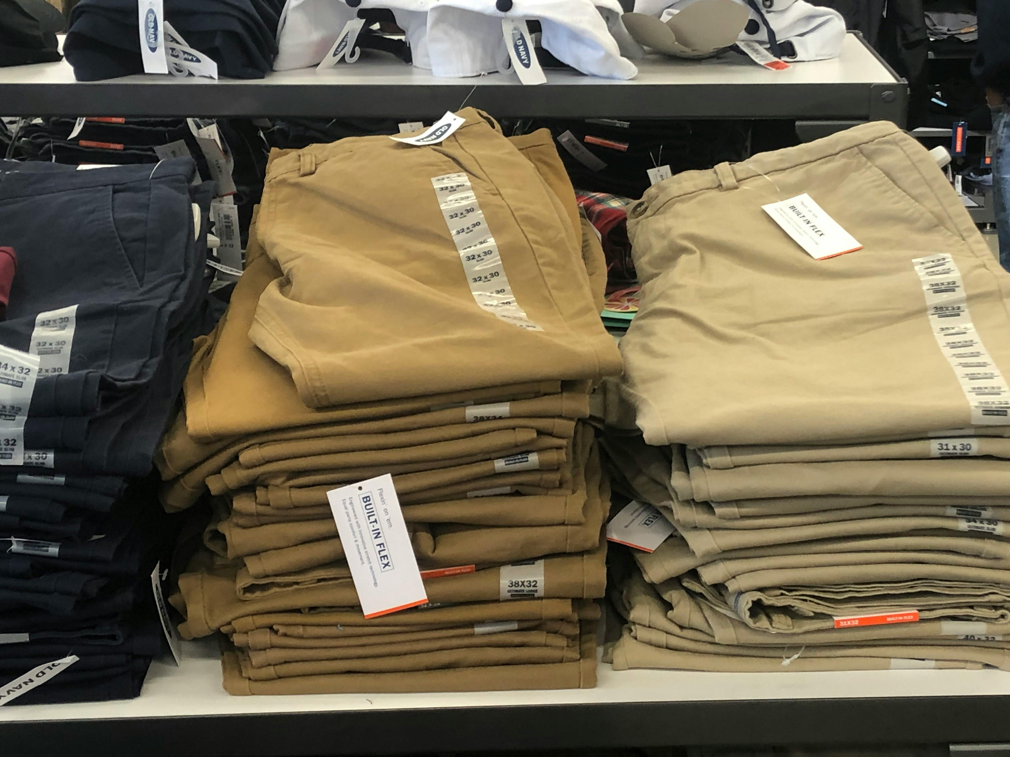 old navy khaki uniform shorts