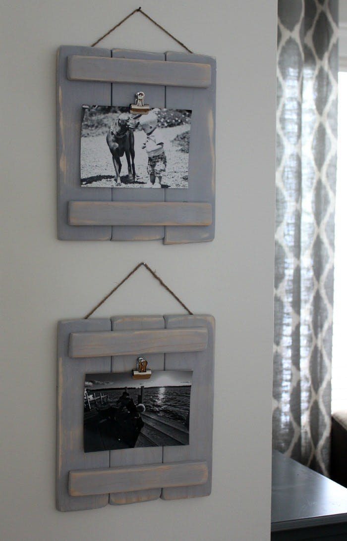 DIY Farmhouse: Display your pictures with some pallet picture frames and save at least $30.00.