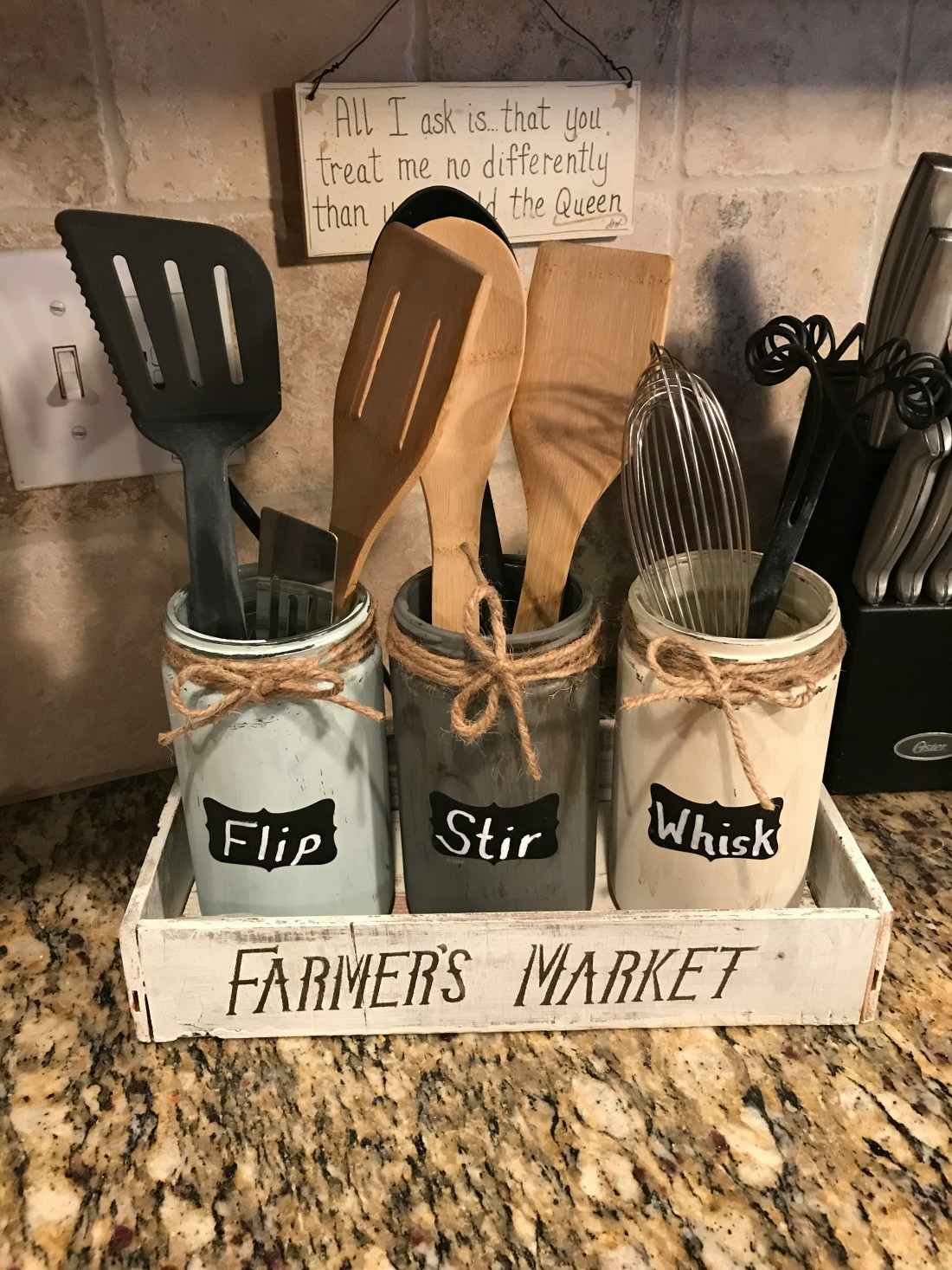 DIY Farmhouse: Make a rustic utensil holder to save yourself at least $15.00.