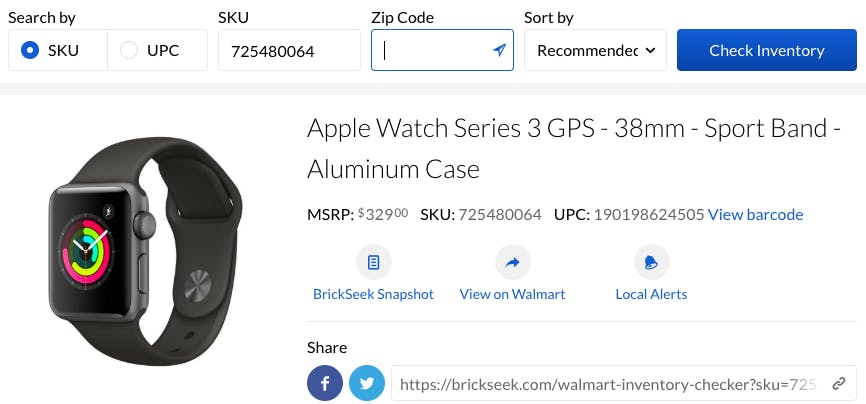 apple watch series 3 gps only walmart
