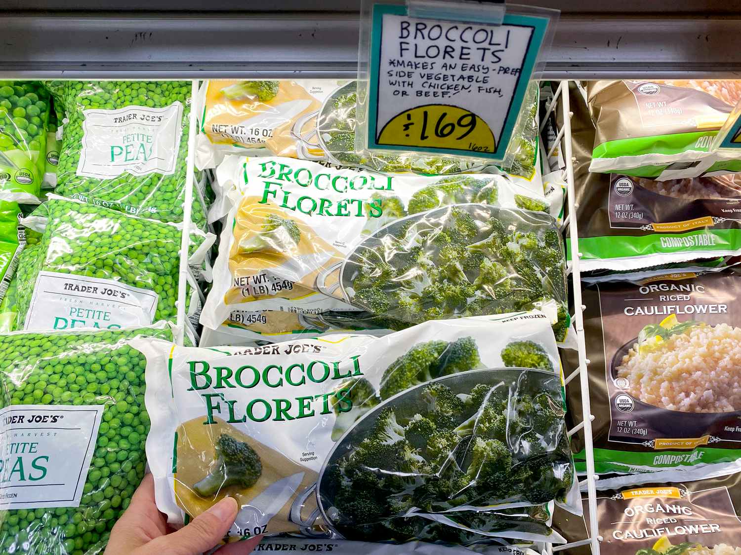 trader joes frozen broccoli florets package