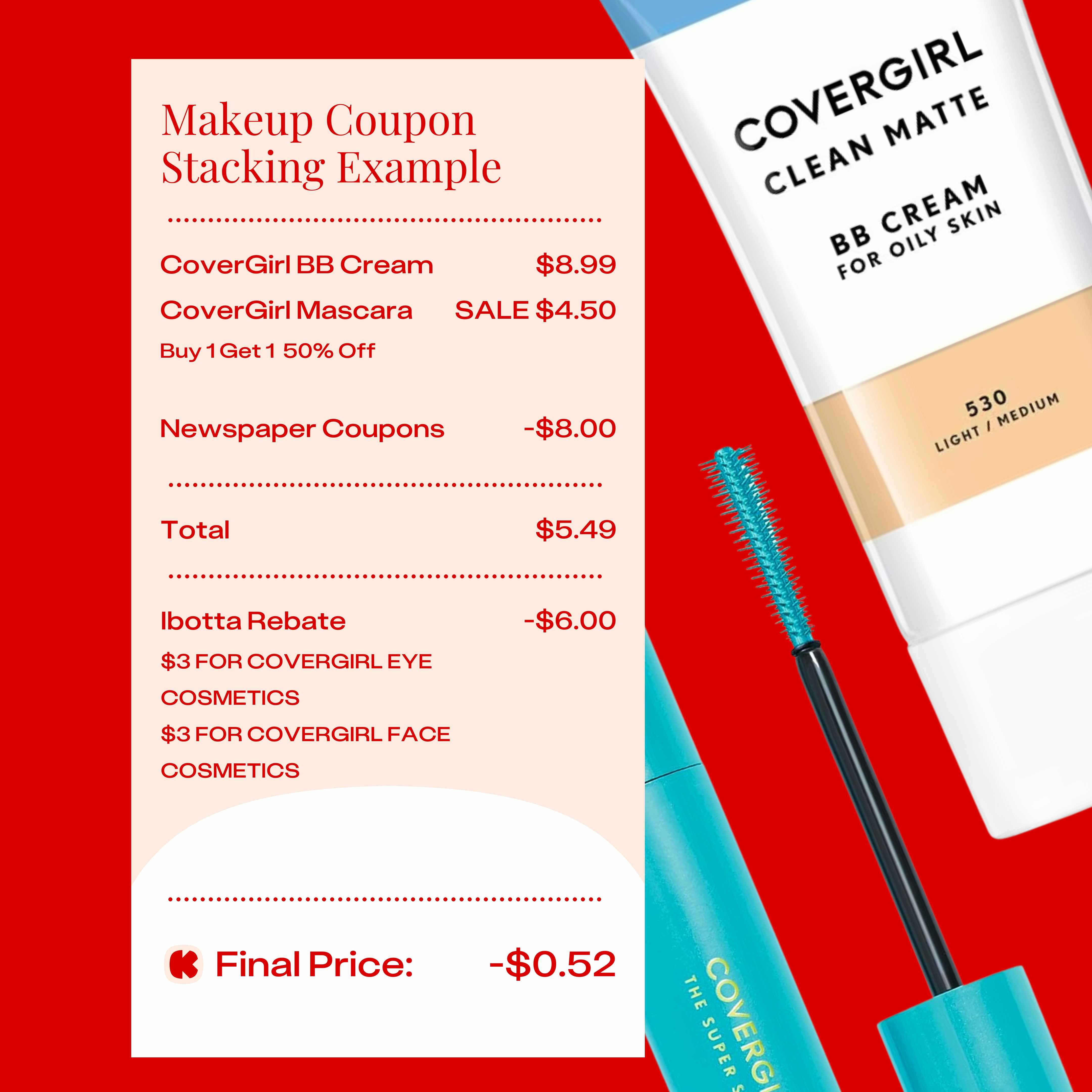 a coupon stacking example for makeup at walgreens
