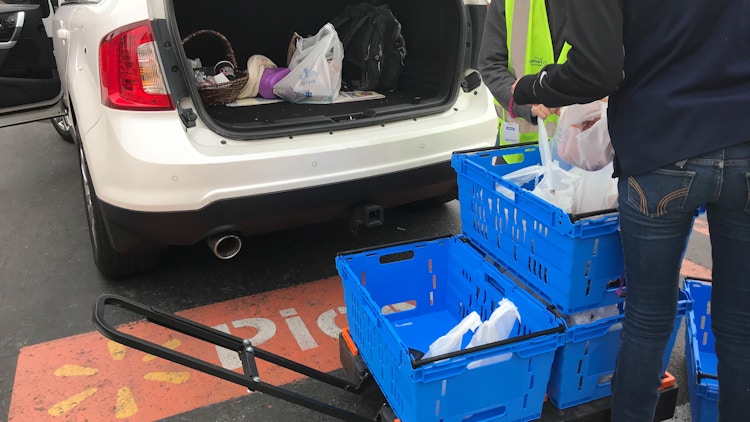 Use Walmart's grocery pickup for free every time.