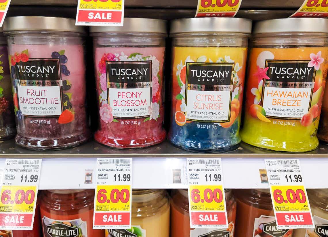 tuscany candles for $6 at kroger