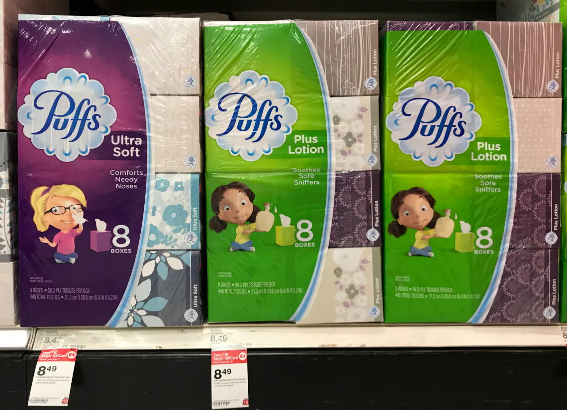 Puffs Facial Tissue, Only $0.60 per Box at Target! - The Krazy Coupon Lady