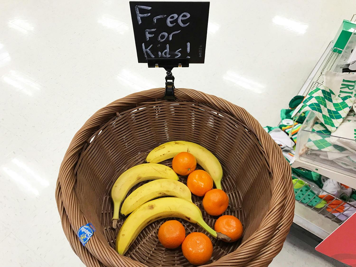 free piece of produce for kids basket at target