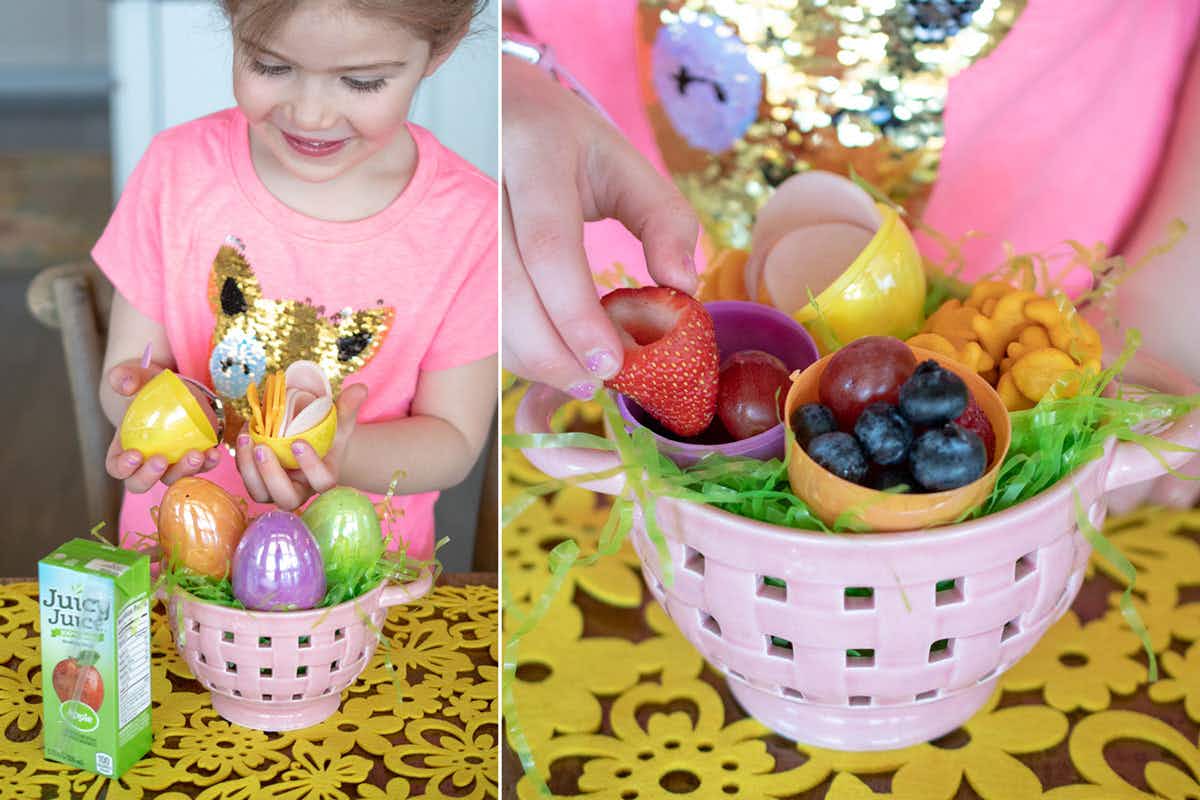 Serve your kids their lunch in large plastic Easter eggs.
