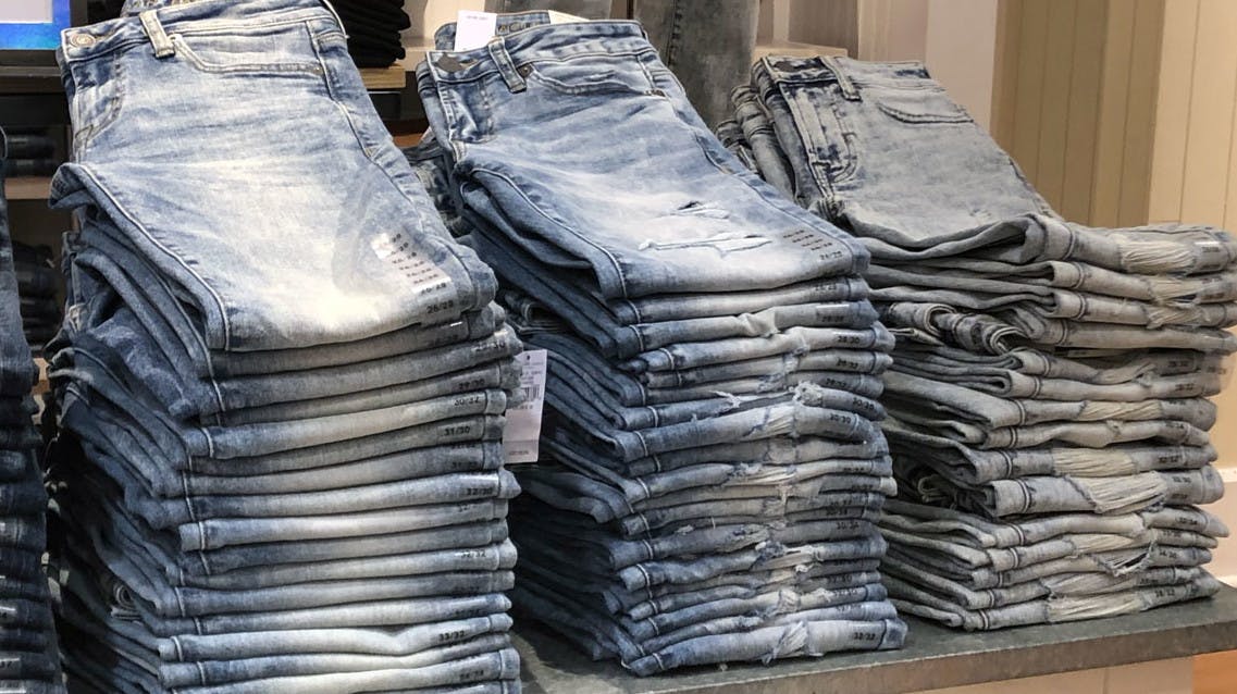 Stock up on American Eagle jeans when you see them for $19.00.