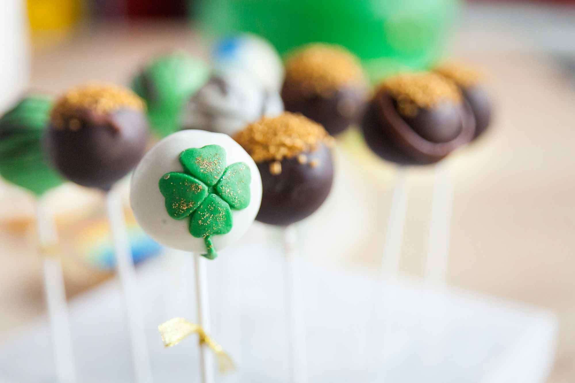 Some St Patrick's Day themed cake pops