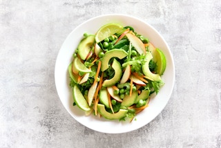 A salad with crunchy greens