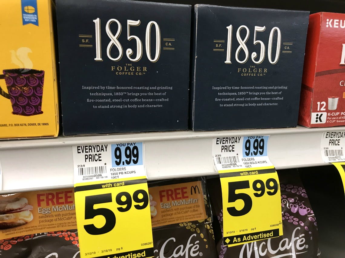 Folgers 1850 K-Cups, $0.35 per Cup at 