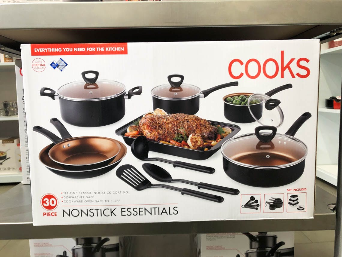 cooks 30 piece nonstick cookware set