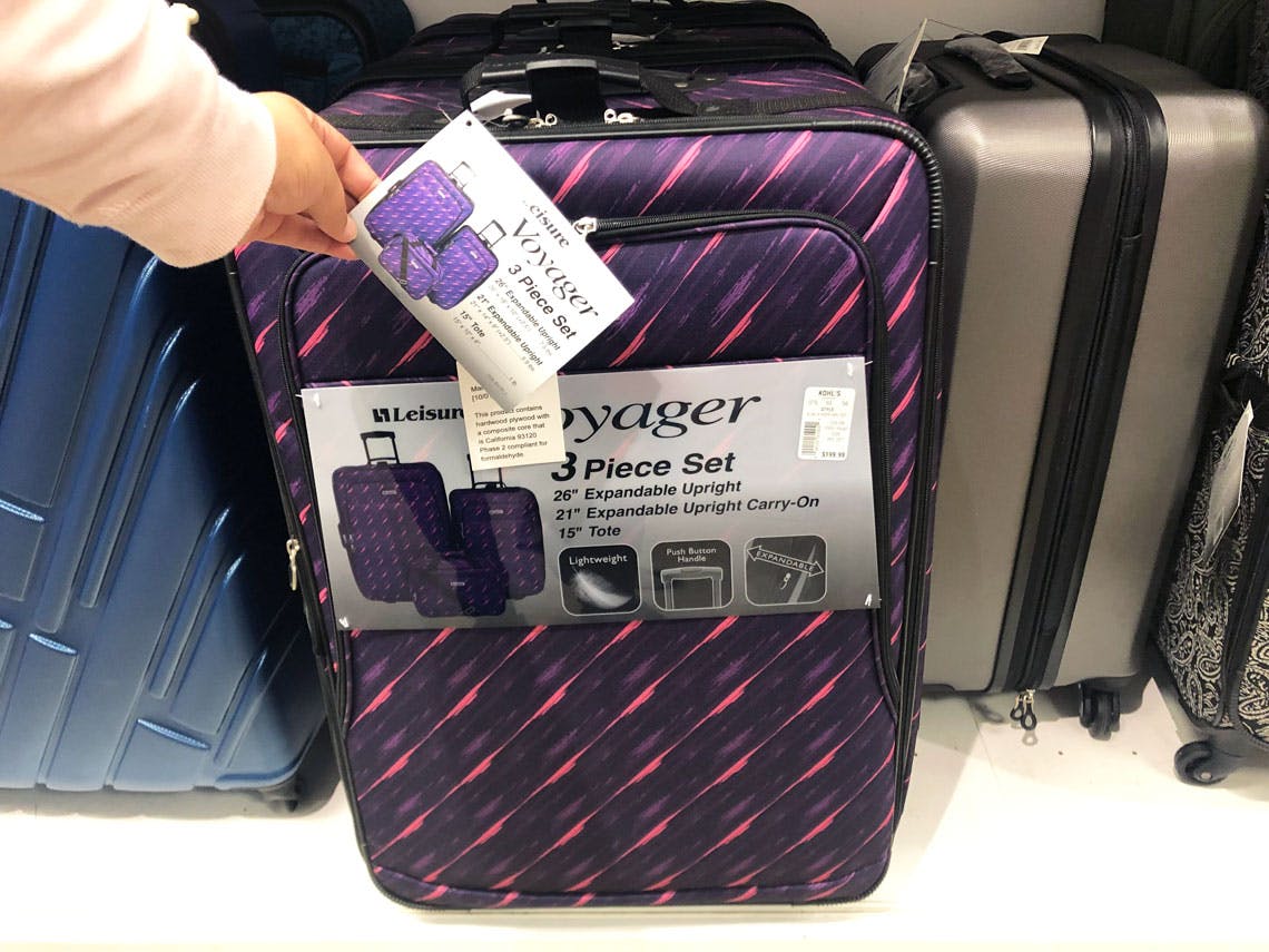 leisure voyager 3 piece luggage set