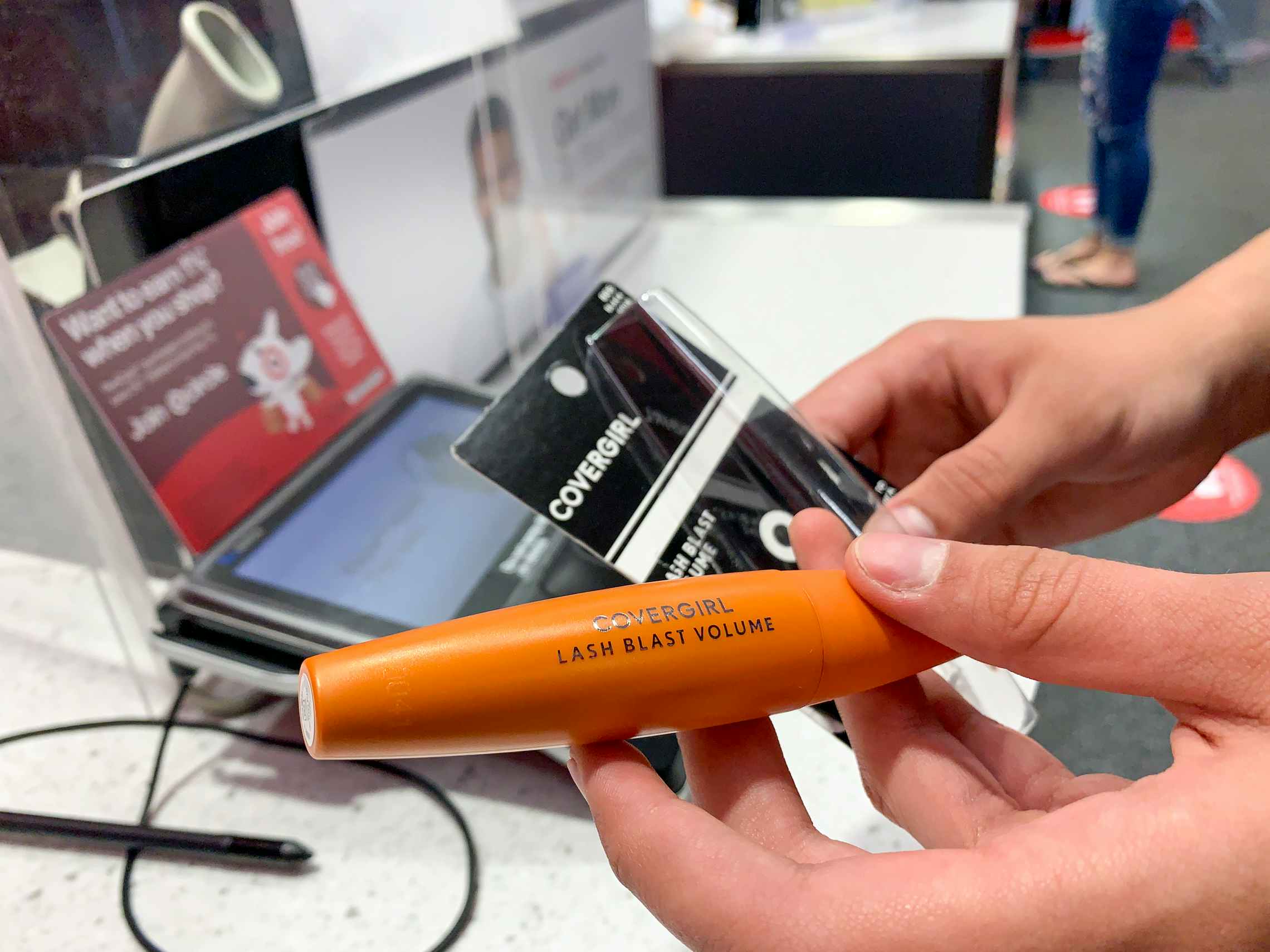 Open Covergirl mascara at the return counter inside Target.