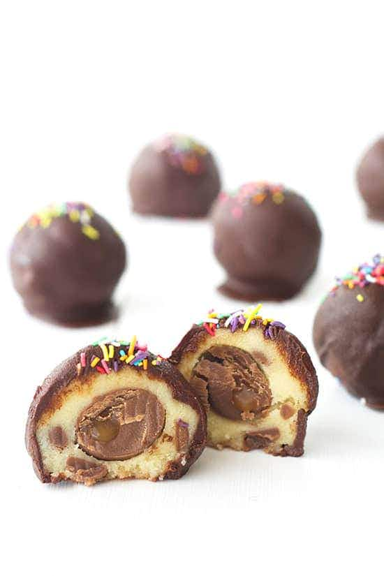 Cadbury Creme Egg Cookie Dough Truffles