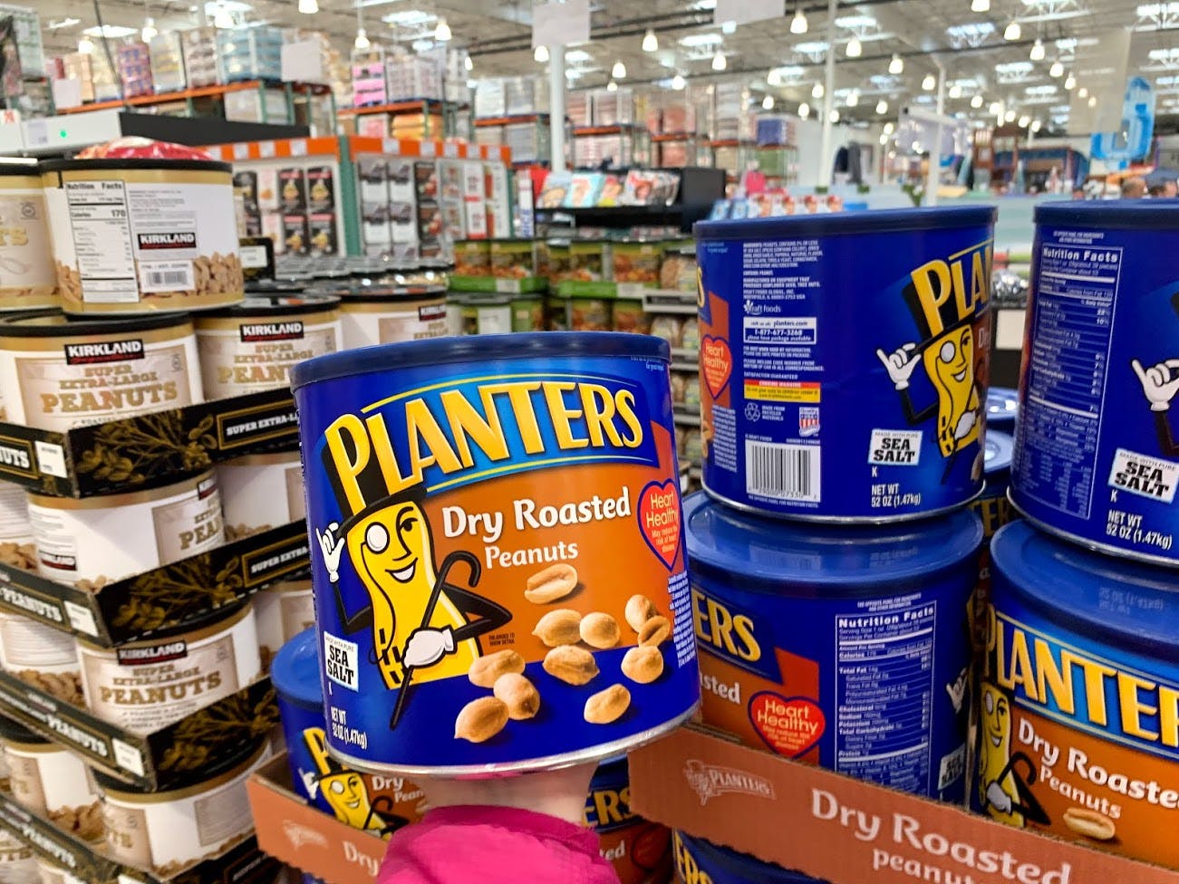 Buy Planters Dry Roasted Peanuts at Costco.