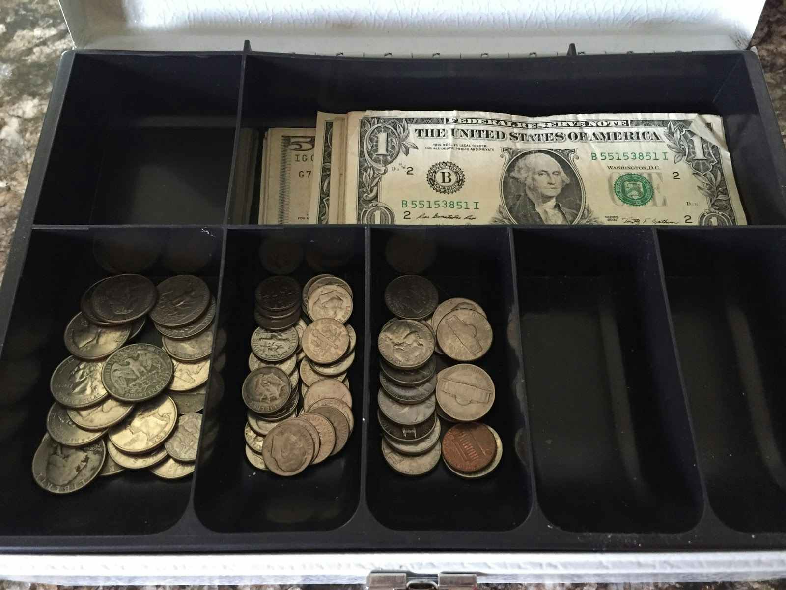 Garage sale cash box