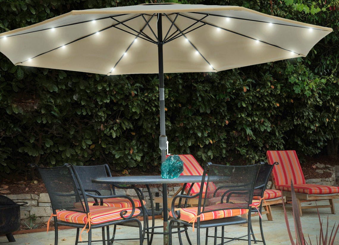 Pure Garden Solar Light Patio Umbrella 39 At Jcpenney The Krazy Coupon Lady