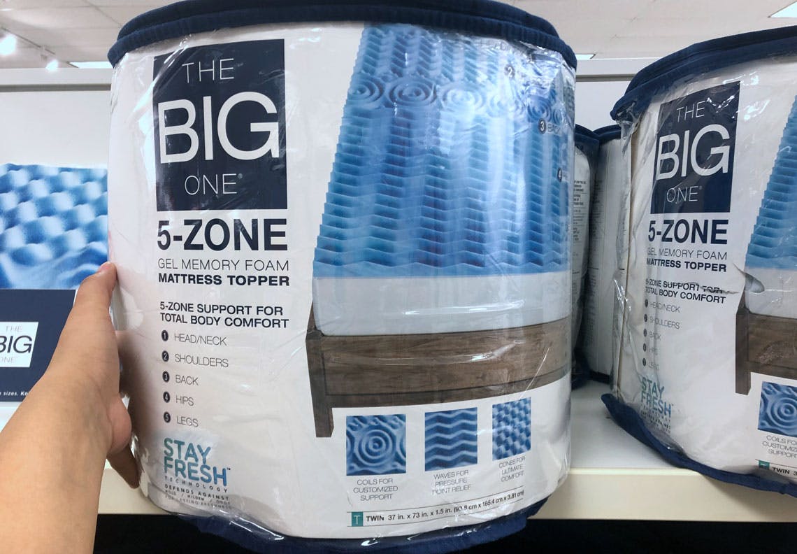 the big one 5 zone gel memory foam mattress topper