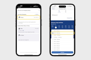 scheduling an order pickup on the kroger app