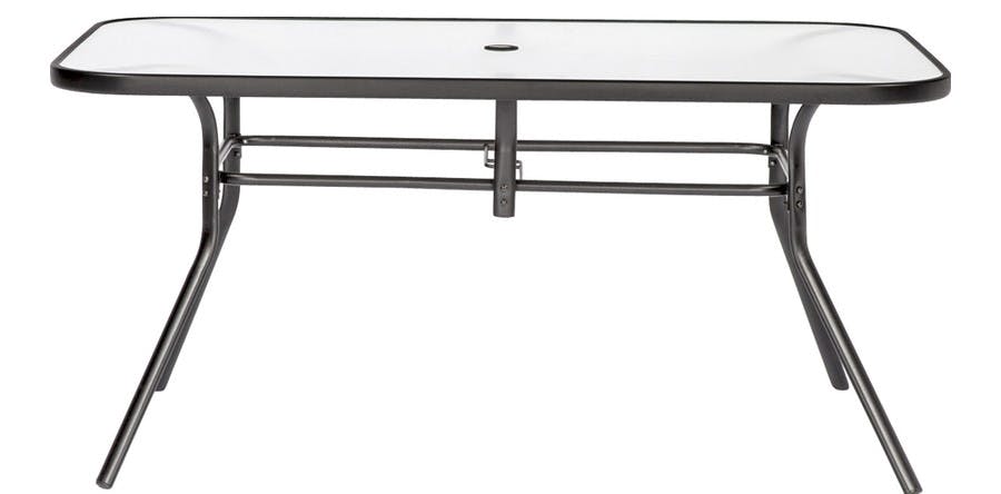 garden treasures pelham bay stackable steel dining chair with tan sling seat