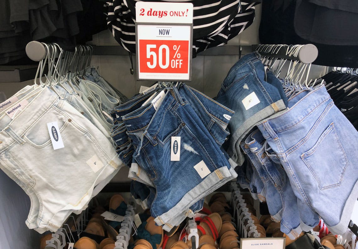 Buy shorts at Old Navy and save 50%.