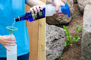 Spray unwanted broadleaf weeds with Vodka.