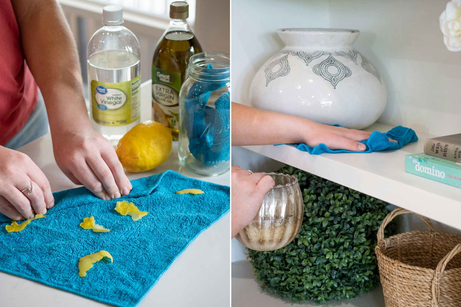 Make lemon scented dust cloths instead of buying them.