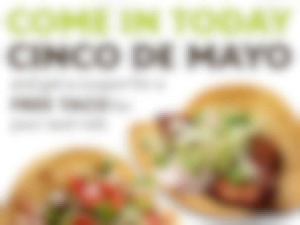 california tortilla free taco coupon promo for cinco de mayo