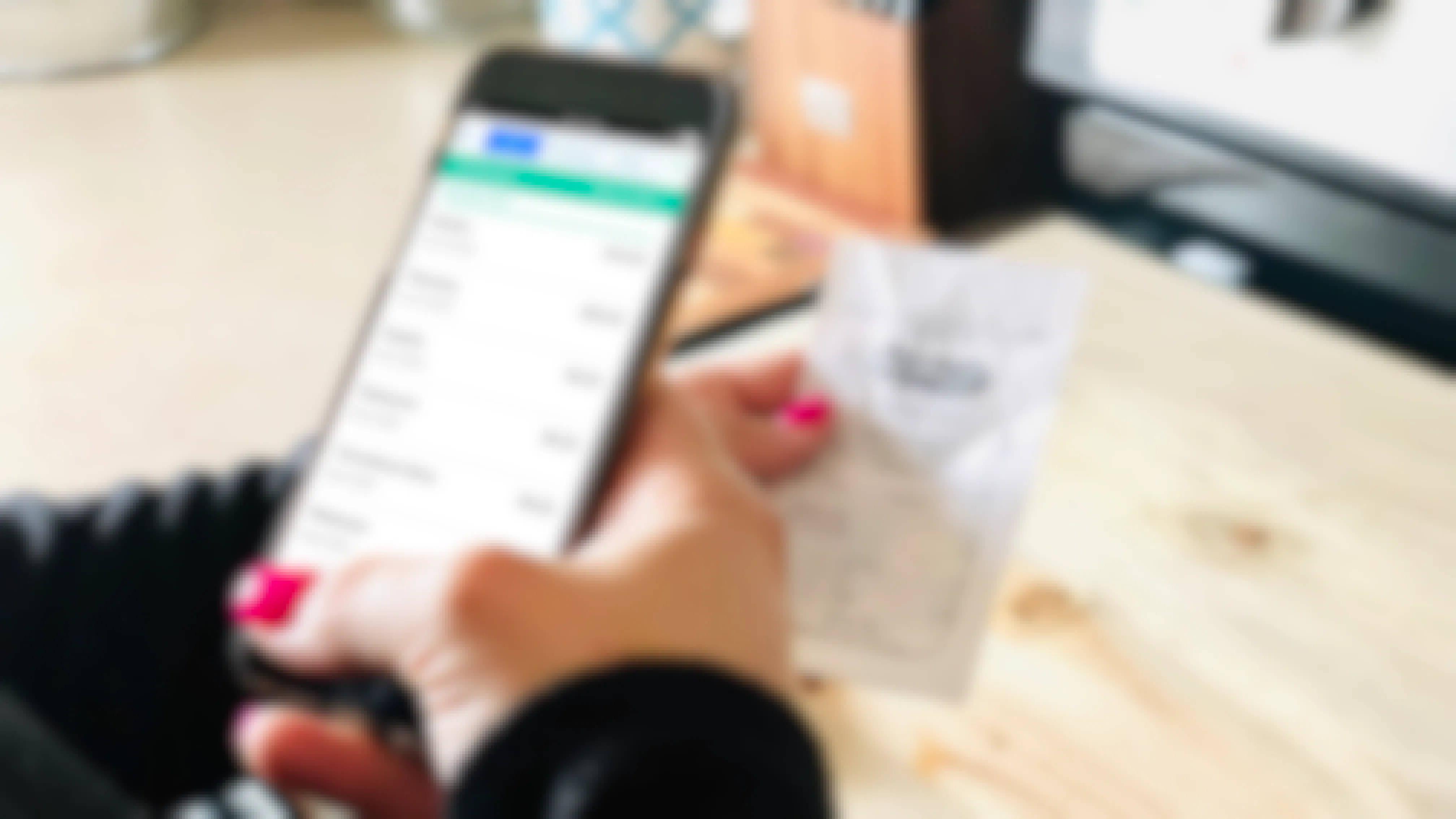 Woman scanning a receipt with the ReceiptPal app