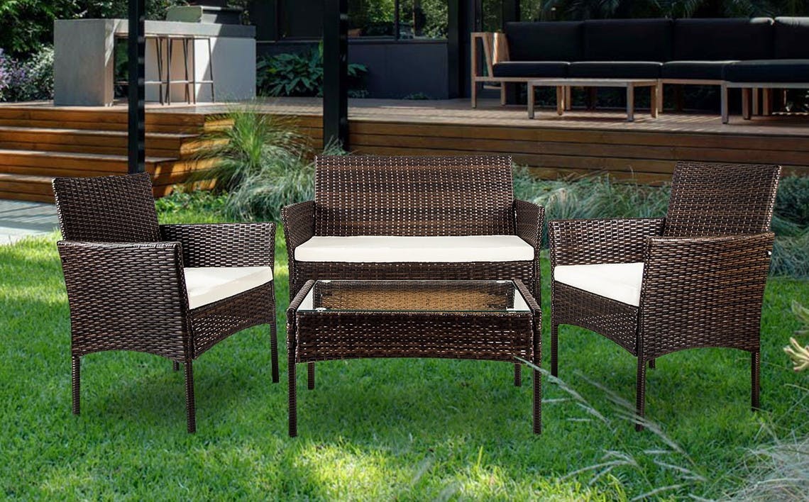 Merax 4-Piece Rattan Patio Furniture Set, Only $171 at Walmart! - The