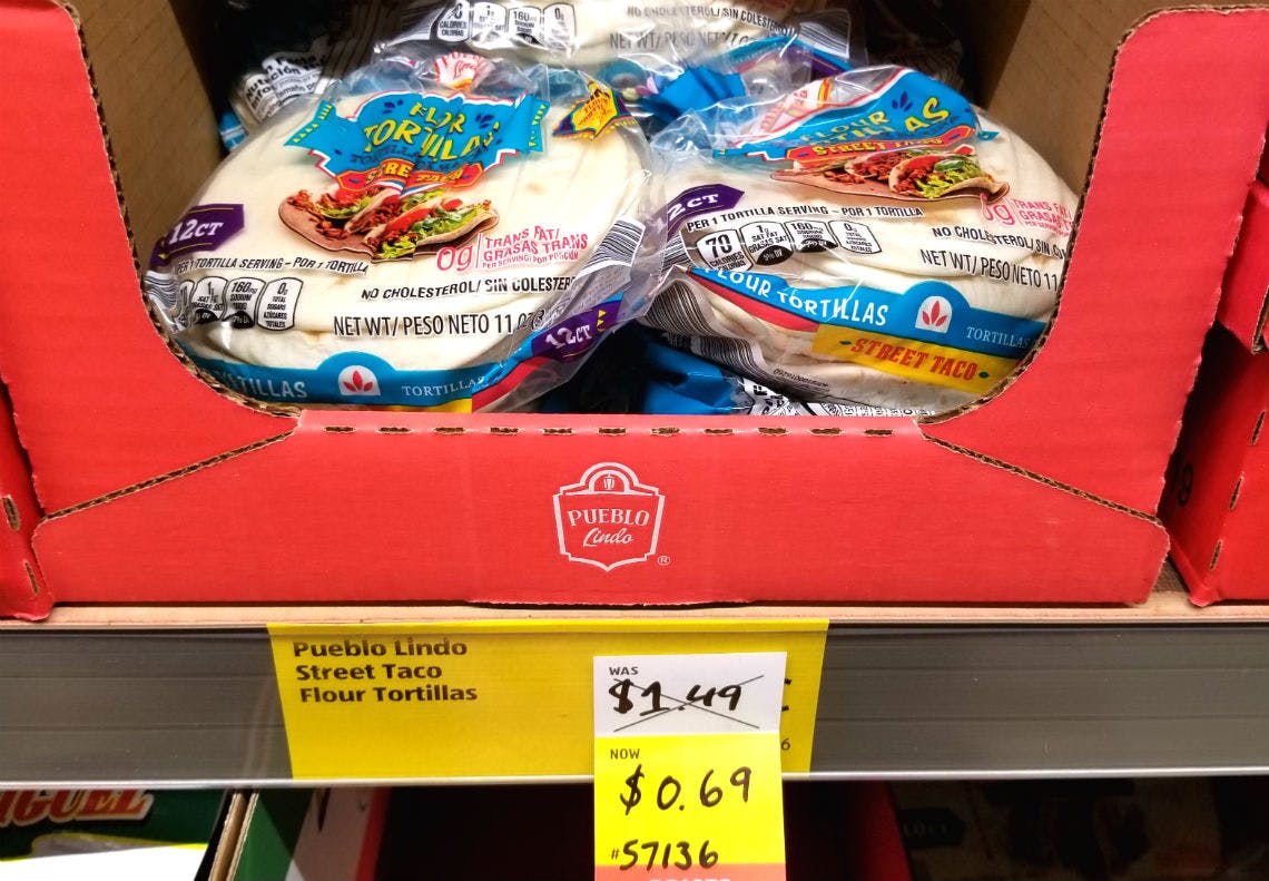 Pueblo Lindo Street Taco Flour Tortillas Just 0 69 At Aldi The Krazy Coupon Lady