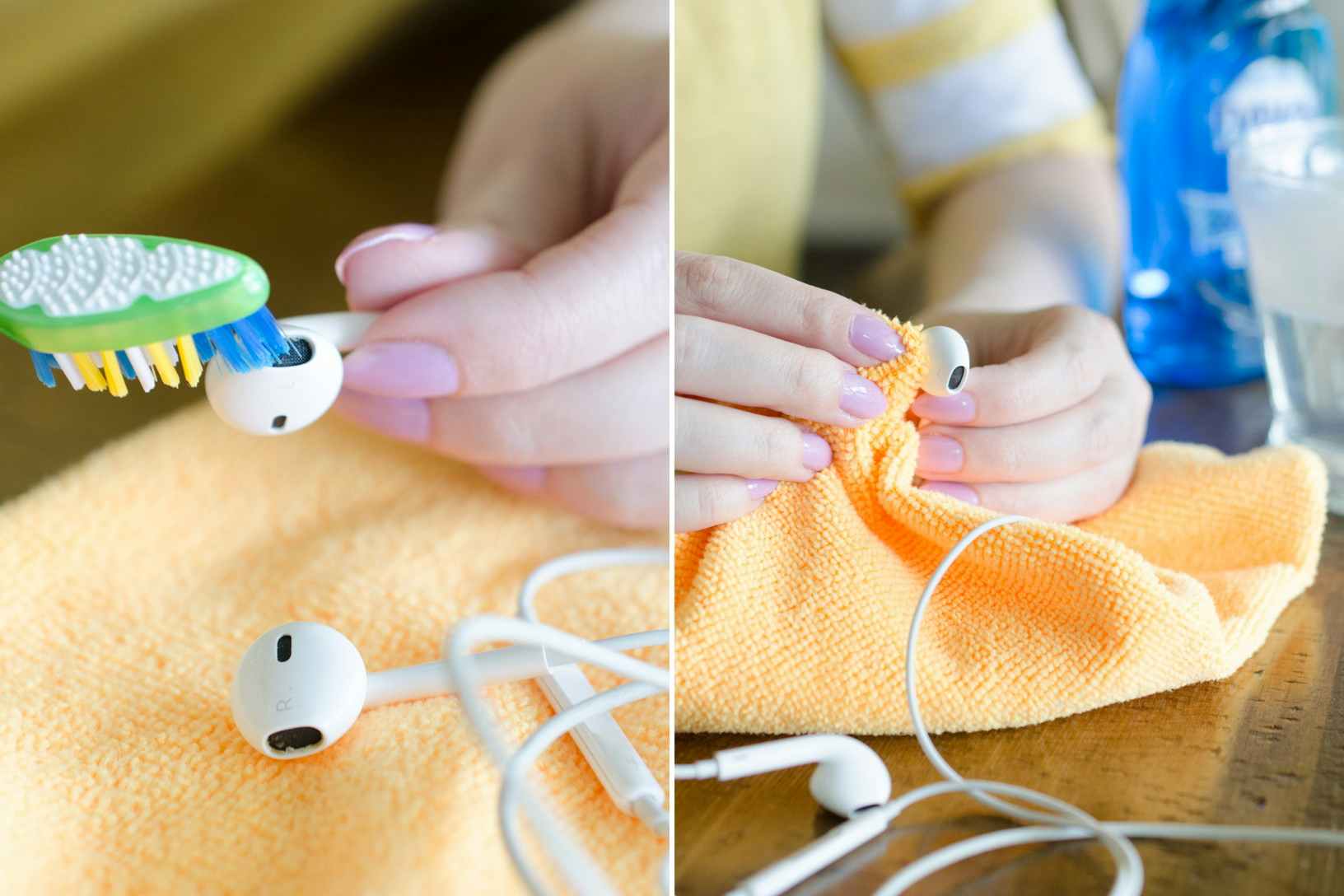 Use Dawn Dish Soap to remove dirt and dust from your earbuds.