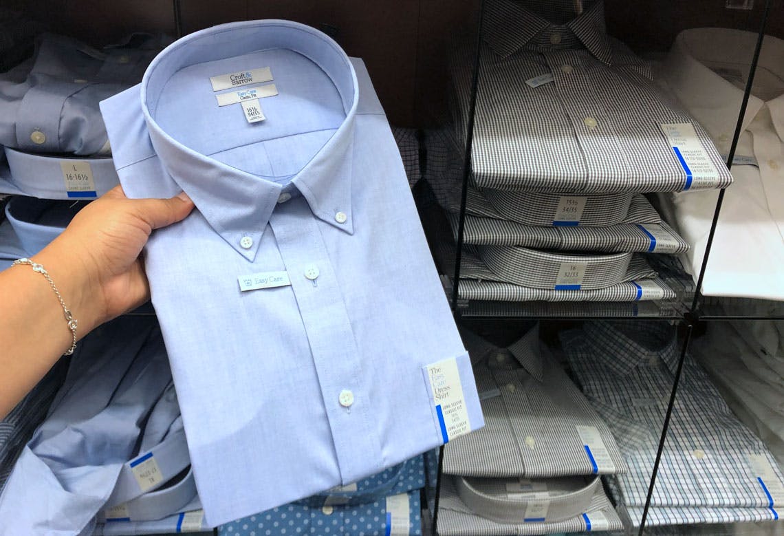kohls mens fitted dress shirts