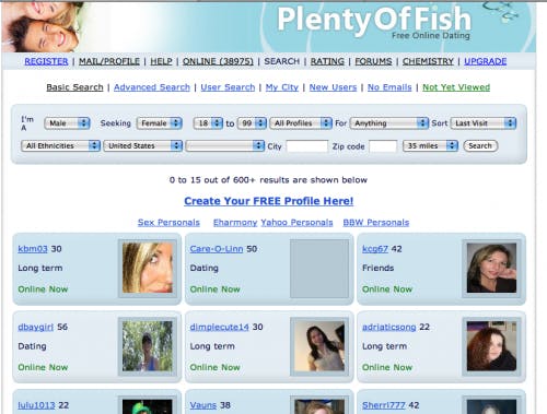 dating sites plenty of fish