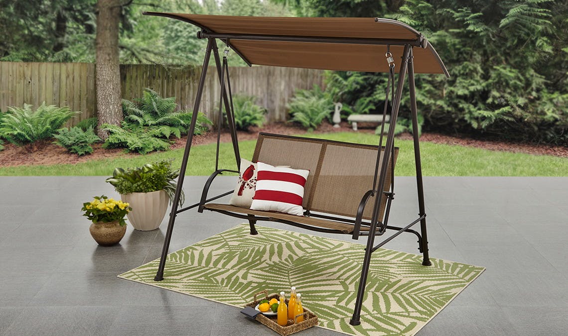 mainstays 2 person canopy porch swing