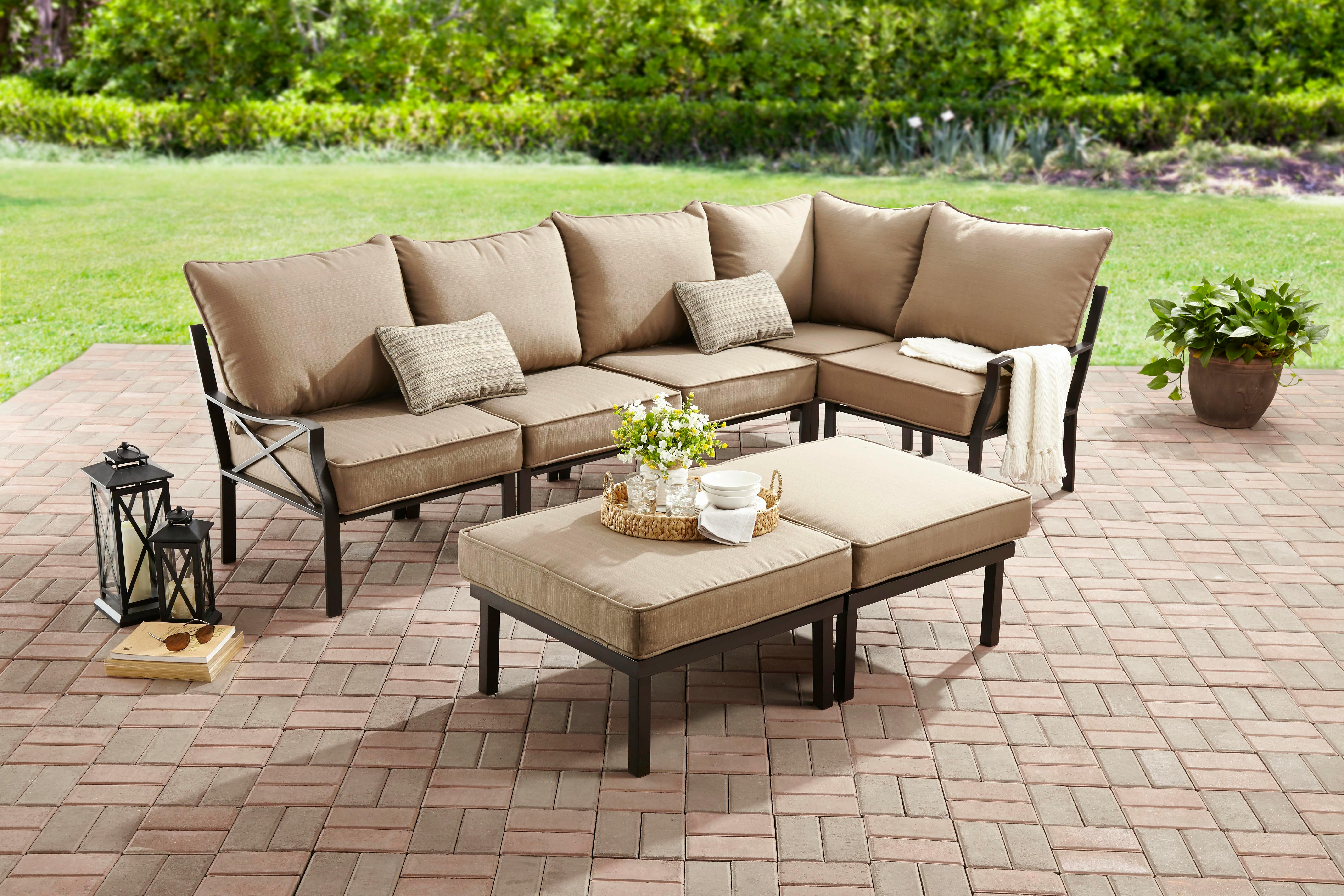 Mainstays 7 Piece Outdoor Sectional Set 375 At Walmart The Krazy Coupon Lady