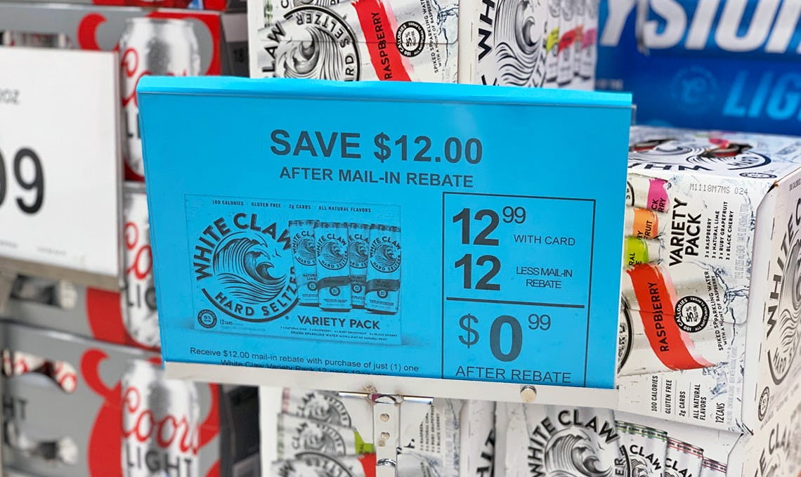 12.00 Rebate! White Claw Hard Seltzer, Only 0.74 at Walgreens! The