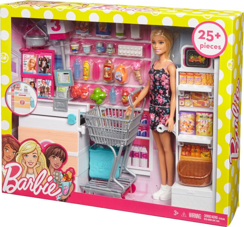 barbie super market set