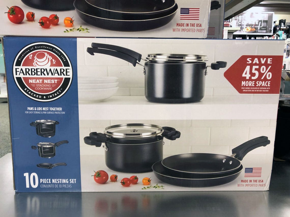 Farberware Neat Nest 10Piece Cookware, 59.99 at Macy's! The Krazy Coupon Lady