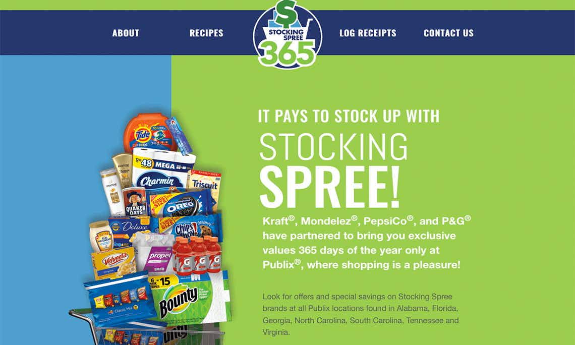 Submit 2019 Publix receipts to Stocking Spree 365 to get a $10 Publix gift card for every $50 spent on participating items.