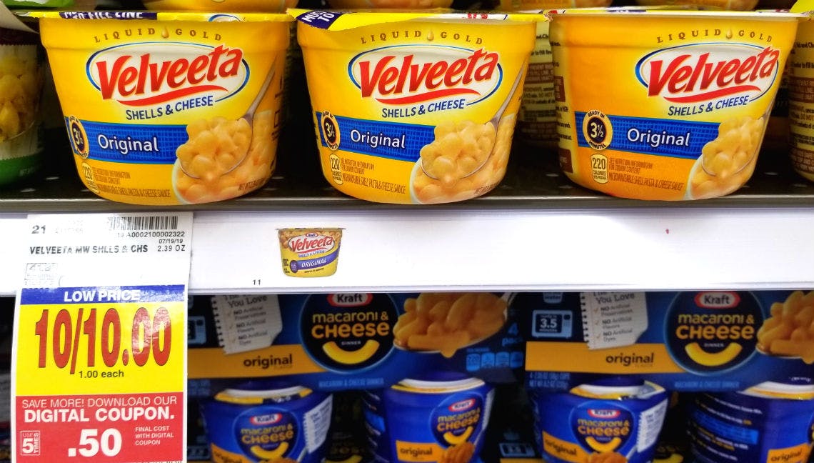 Kraft Easy Mac or Velveeta Shells & Cheese, $0.50 at ...